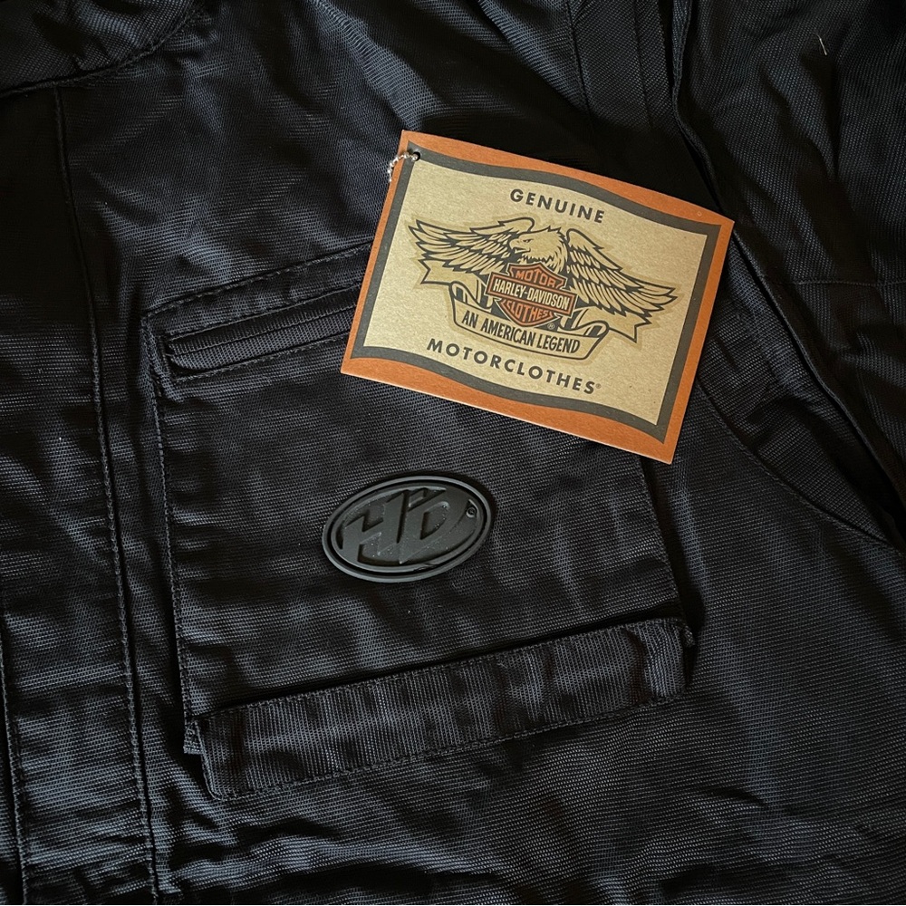 Harley-Davidson Black Shadow Nylon Jacket / Vest , NEW, Mens XL 97087-02VM/002L - Picture 2 of 12